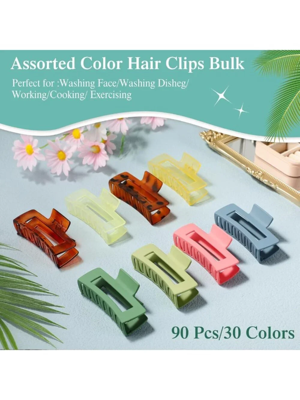 60 Pcs Large Hair Claw Clips - Strong Hold, Nonslip, Matte Finish for Thick Hair